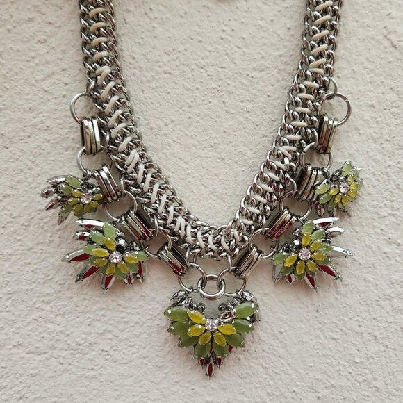 5/$100 SALE - BGBGMAxAzria Floral Stone Aqua Combo Necklace - Picture 6 of 8